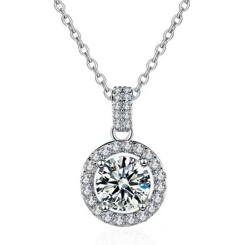 Elegant 1.0 ct Round-cut Diamond Necklace-Evani Naomi Jewelry