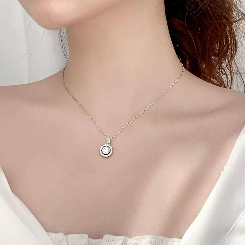 Elegant 1.0 ct Round-cut Diamond Necklace-Evani Naomi Jewelry