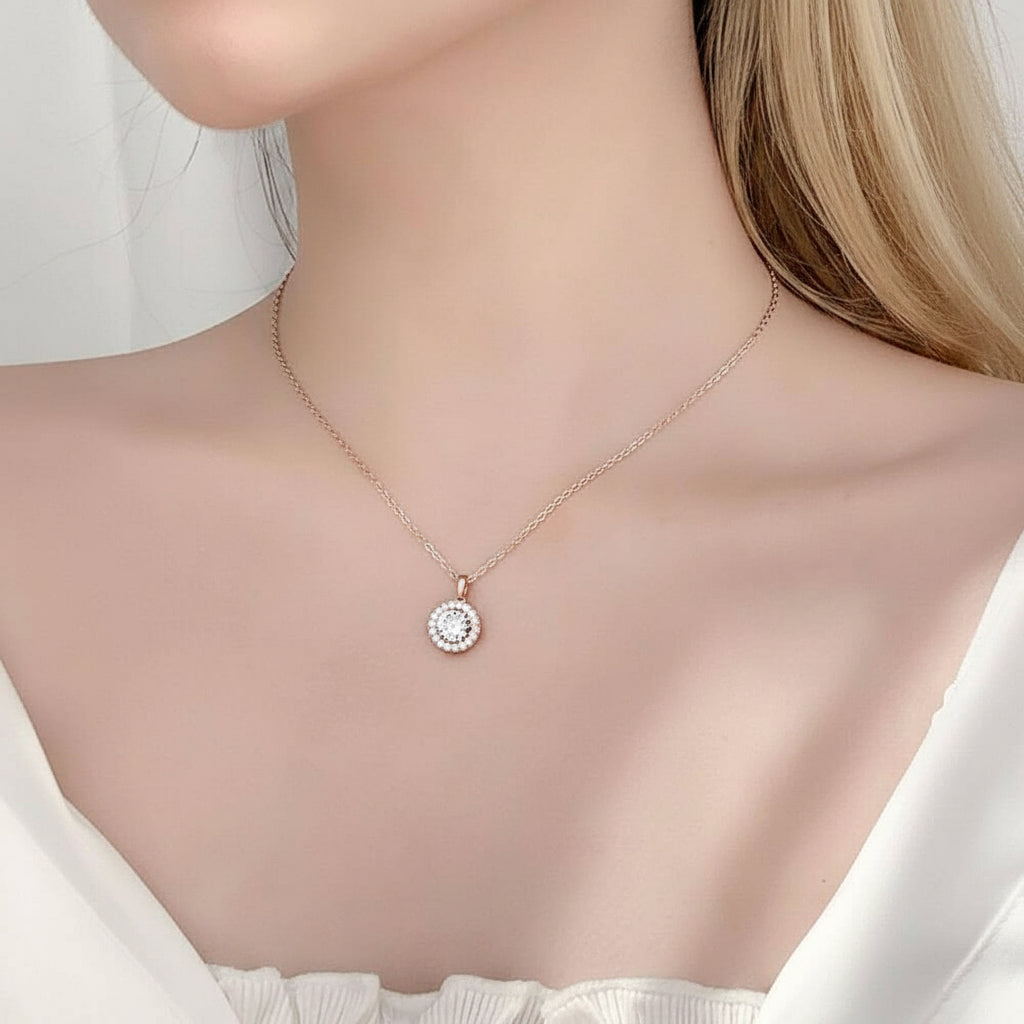 Elegant 1.0 ct Round-cut Diamond Necklace-Evani Jewelry