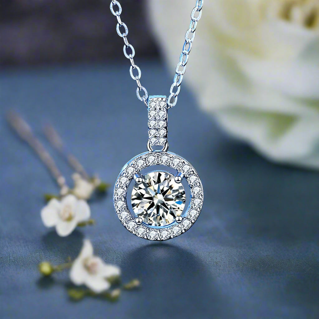Elegant 1.0 ct Round-cut Diamond Necklace-Evani Naomi Jewelry