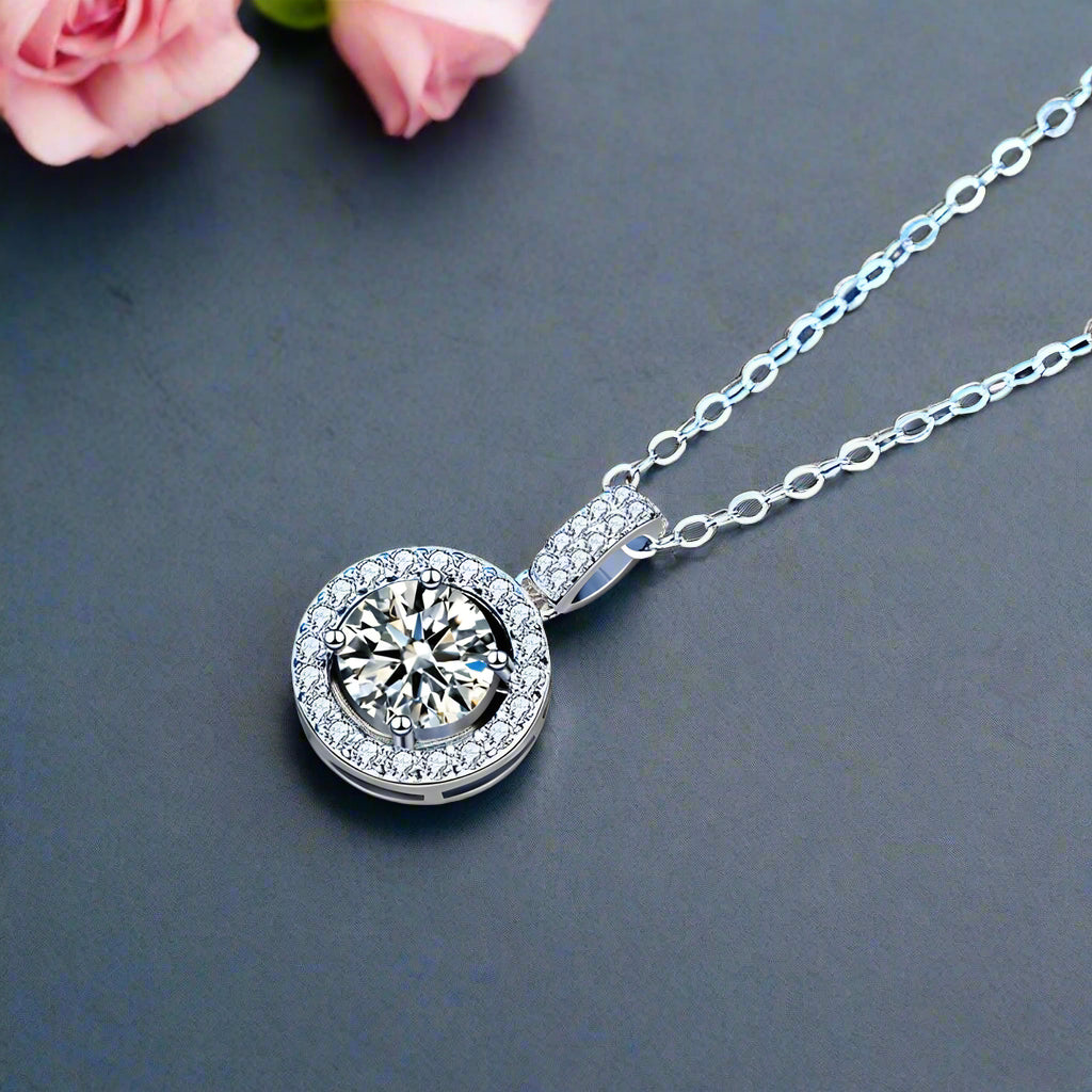 Elegant 1.0 ct Round-cut Diamond Necklace-Evani Naomi Jewelry