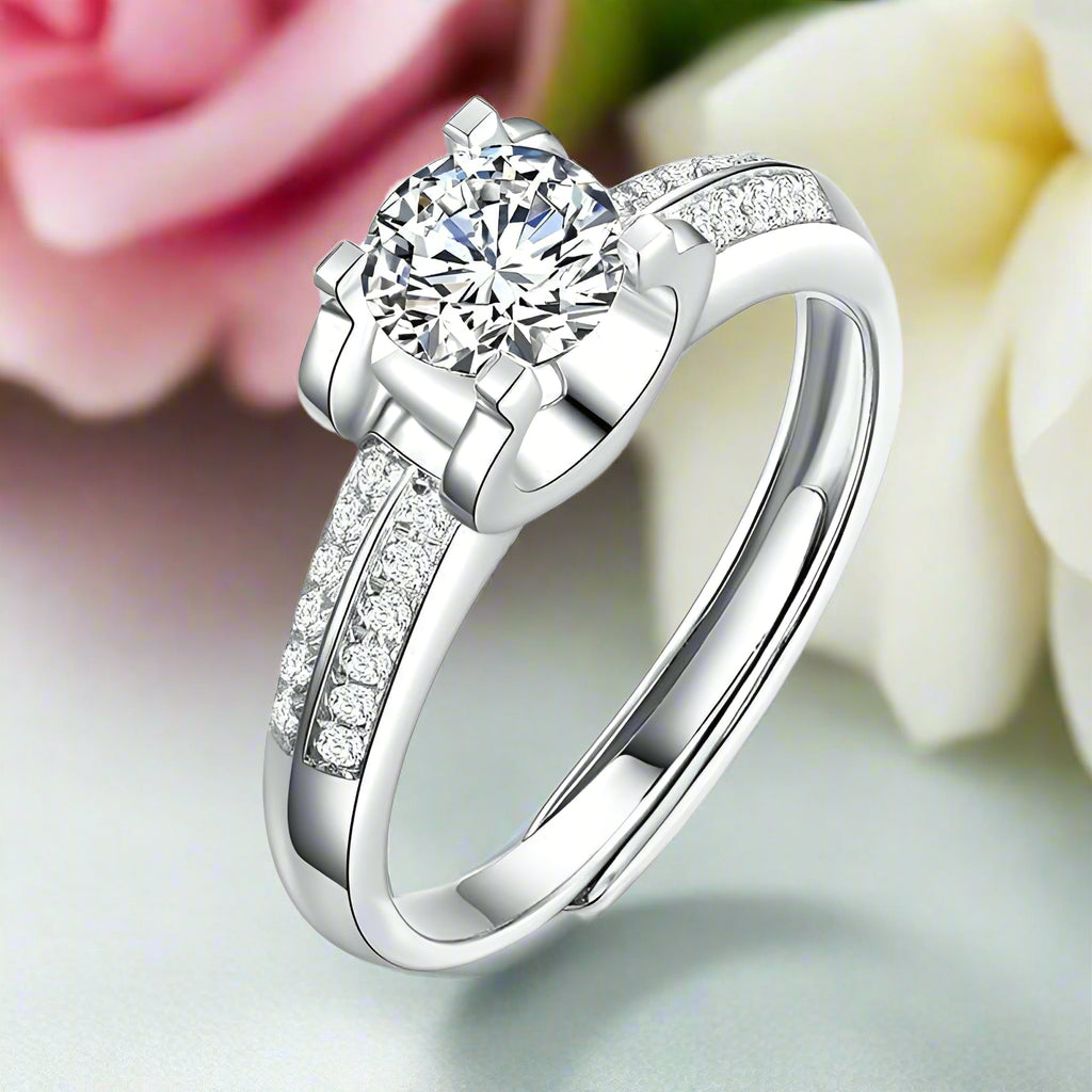 Elegant 1.00 ct Diamond Adjustable Engagement Ring-Evani Naomi Jewelry