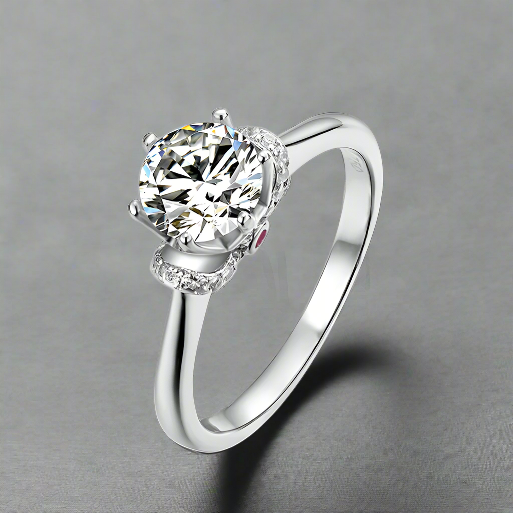 Elegant 1.00 ct Diamond Crown Engagement Ring-Evani Naomi Jewelry