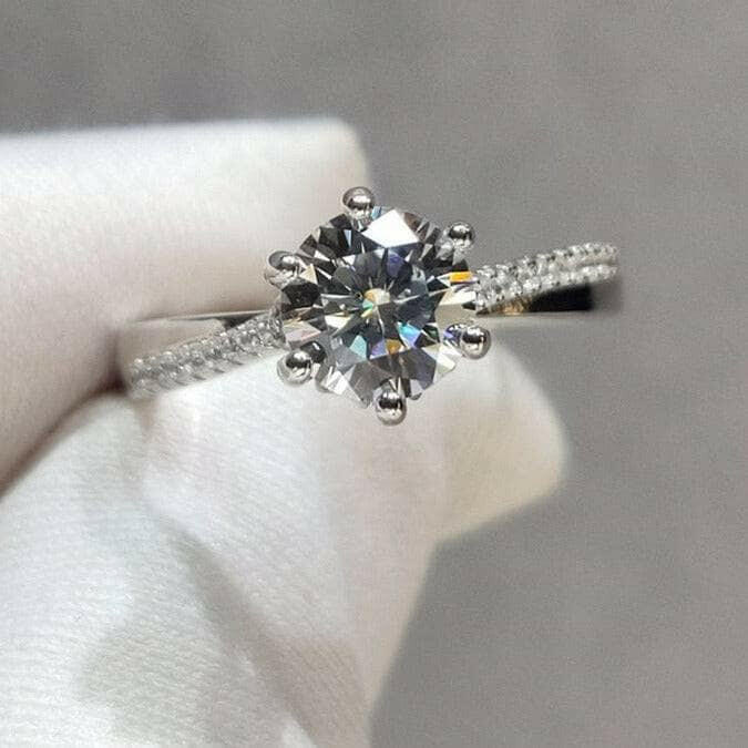 Elegant 1.0ct Diamond White Gold Engagement Ring-Evani Jewelry