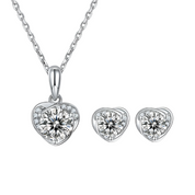 Elegant Heart-Shaped Diamond Jewelry Set-Evani Naomi Jewelry