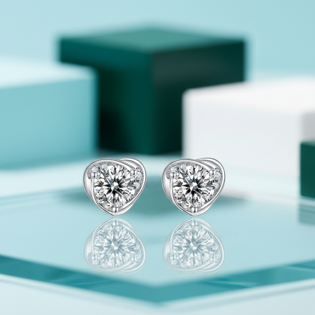 Elegant Heart-Shaped Diamond Jewelry Set-Evani Jewelry