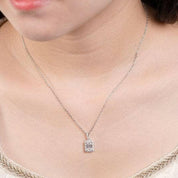 Emerald-cut 1.0 ct Diamond Halo Jewelry Set-Evani Naomi Jewelry