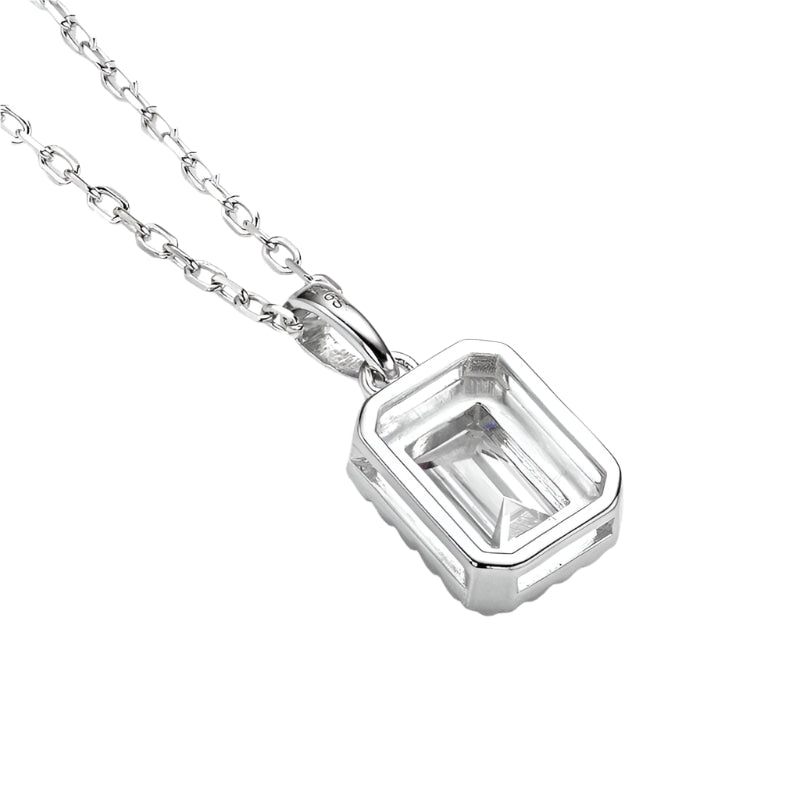 Emerald-cut 1.0 ct Diamond Halo Jewelry Set-Evani Jewelry