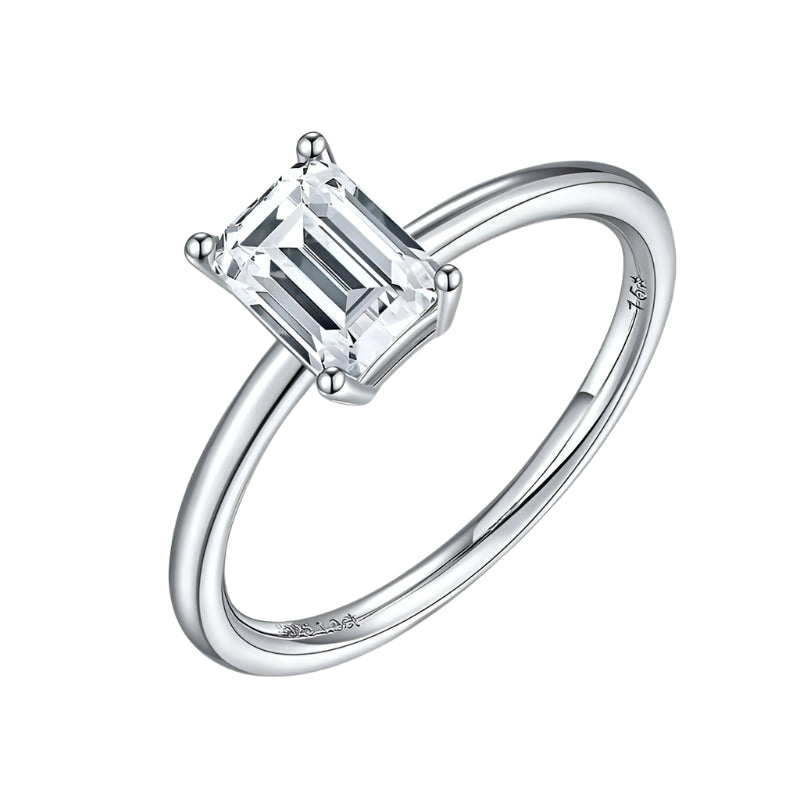 Emerald-cut 1.00 ct Diamond Solitaire Engagement Ring-Evani Naomi Jewelry