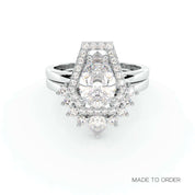 Faithfulness Gothic Wedding Rings in 14k Gold 1ct Black Pear Cut Diamond-Evani Naomi Jewelry