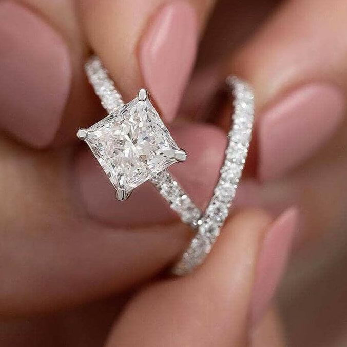 Flash Sale- 1.5 Carat Elegant Cushion Cut Wedding Ring Set-Evani Naomi Jewelry