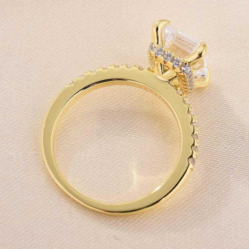 Flash Sale- 4.0 Ct Emerald Cut Yellow Gold Engagement Ring-Evani Naomi Jewelry
