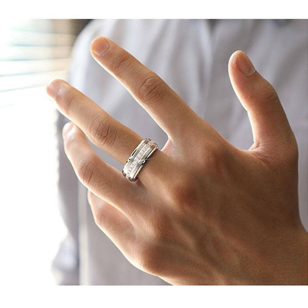 Flash Sale- 8mm Tungsten Carbide Men's Wedding Band-Evani Naomi Jewelry