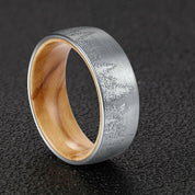 Flash Sale- 8mm Tungsten With Solid Inner Wood Laser Forest Pattern Band-Evani Naomi Jewelry