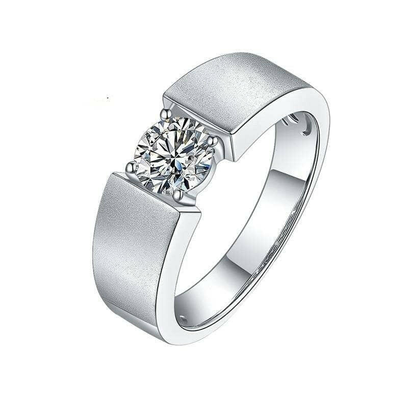 Flash Sale- Antique 6.5mm Moissanite Men's Wedding Ring-Evani Naomi Jewelry
