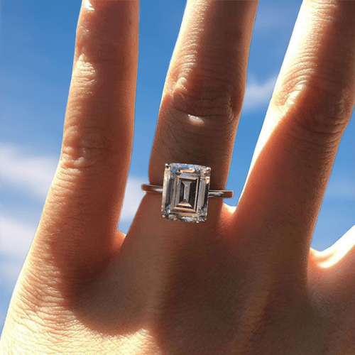 Flash Sale- Classic 3.3 ct Emerald Cut Diamond Engagement Ring-Evani Naomi Jewelry