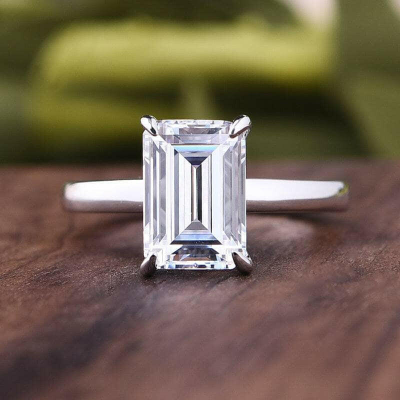 Flash Sale- Classic 3.3 ct Emerald Cut Diamond Engagement Ring-Evani Naomi Jewelry