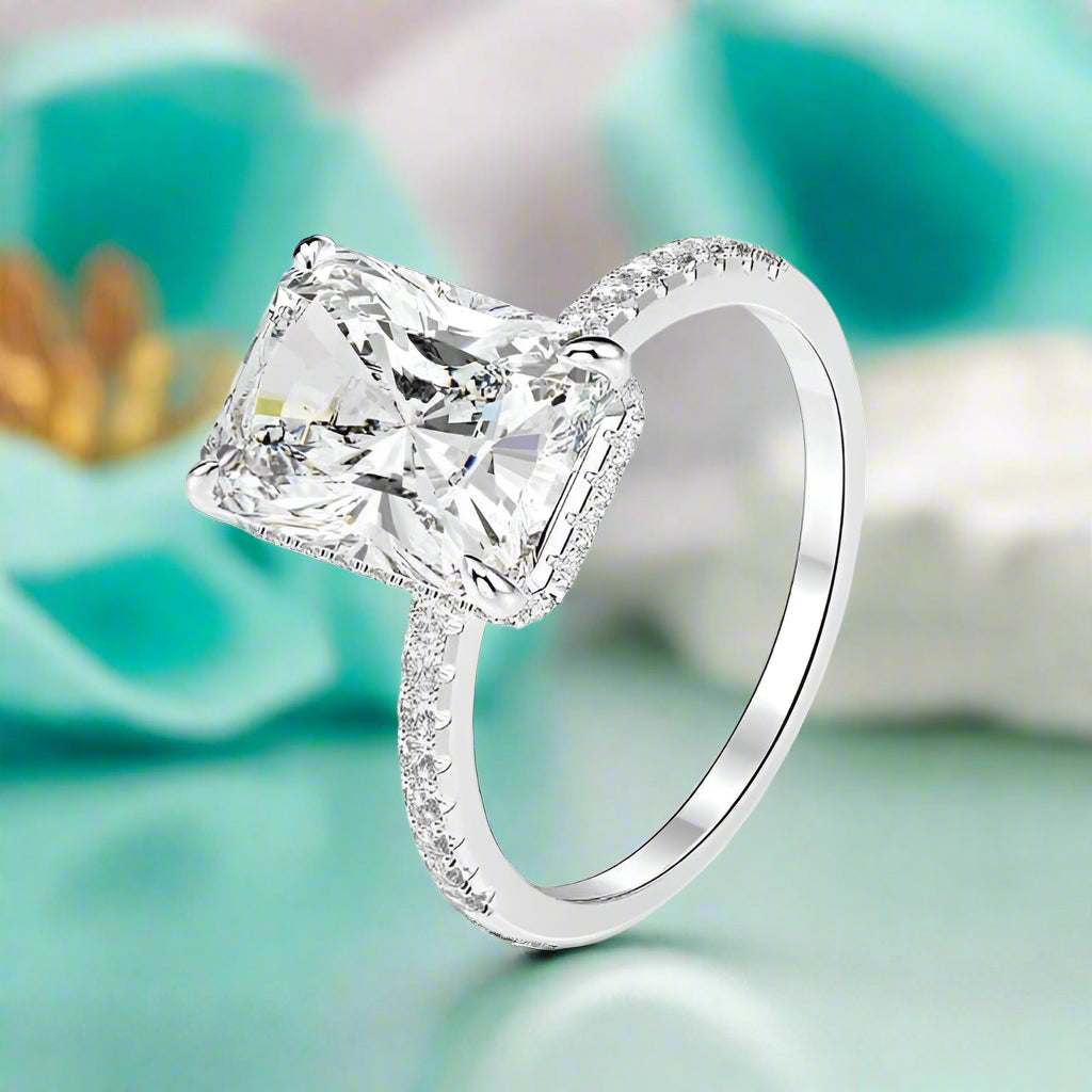 Flash Sale- Classic 3.5 ct Radiant Cut Certified Diamond Engagement Ring-Evani Naomi Jewelry