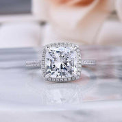 Flash Sale-Cushion Cut 3.5 ct Halo Wedding Set-Evani Naomi Jewelry