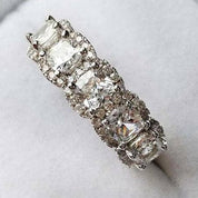 Flash Sale- Cushion Cut Diamond Halo Wedding Band-Evani Naomi Jewelry