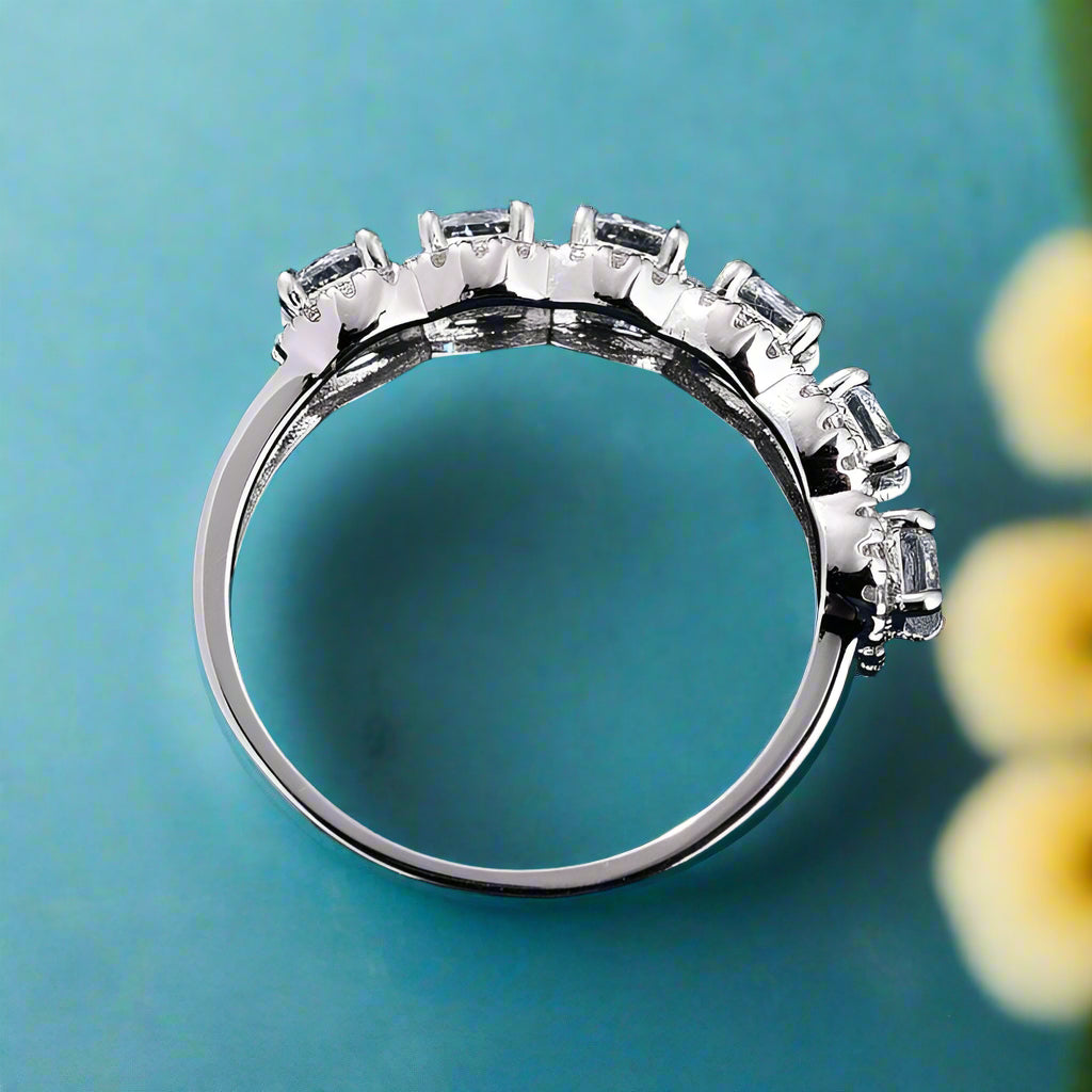 Flash Sale- Cushion Cut Diamond Halo Wedding Band-Evani Naomi Jewelry