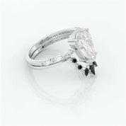 Flash Sale- Devoted To You Gothic Wedding Rings in Coffin Cut Diamond-Evani Naomi Jewelry