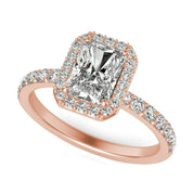 Flash Sale- Halo Radiant Cut Classic Rose Gold Engagement Ring-Evani Naomi Jewelry