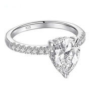 Flash Sale- Pear Cut 4 ct Diamond Engagement Ring-Evani Naomi Jewelry