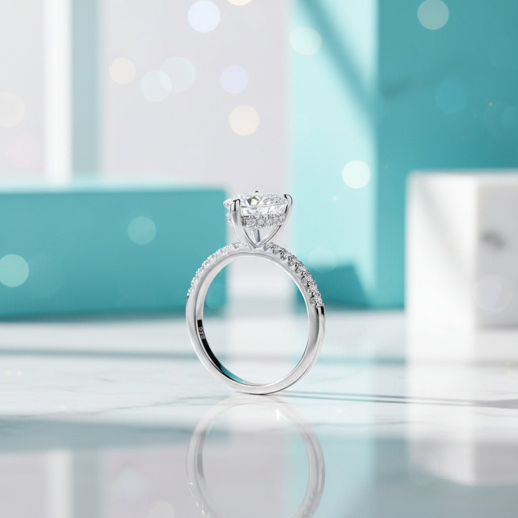 Flash Sale- Pear Cut 4 ct Diamond Engagement Ring-Evani Jewelry