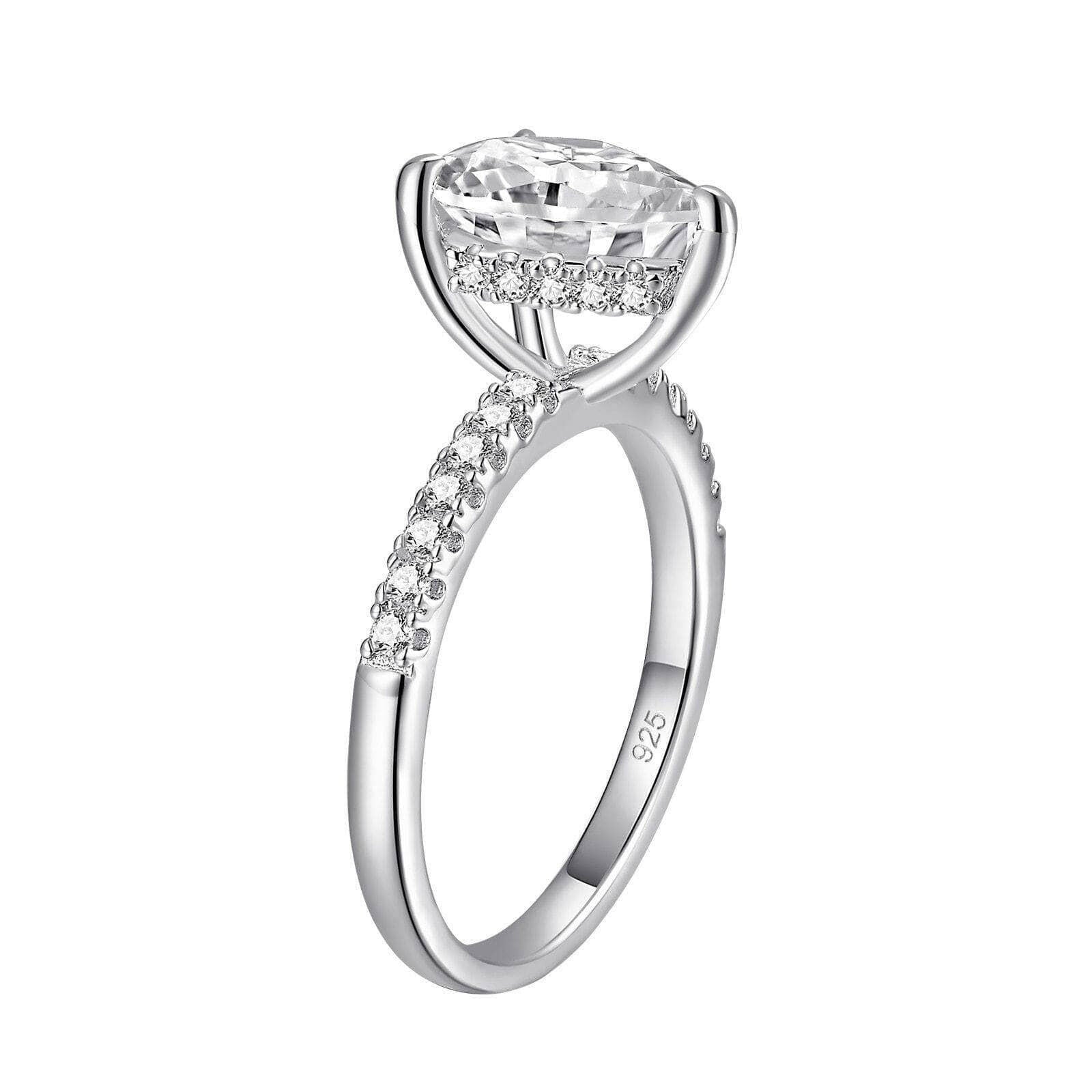 Flash Sale- Pear Cut 4 ct Diamond Engagement Ring-Evani Naomi Jewelry