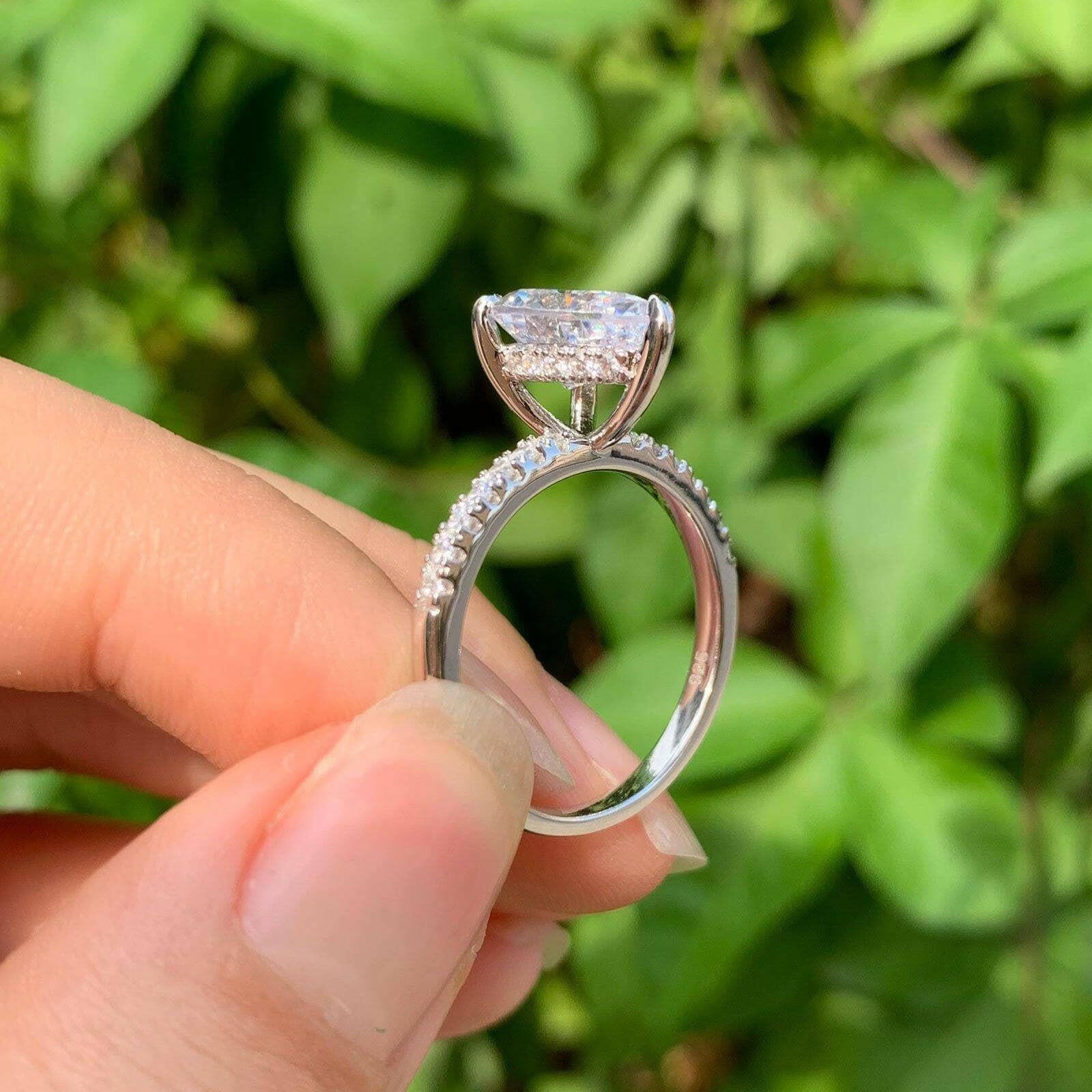 Flash Sale- Pear Cut 4 ct Diamond Engagement Ring-Evani Naomi Jewelry