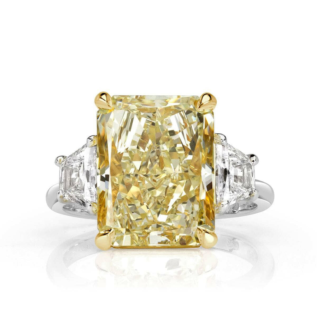 Flash Sale- Radiant Cut 5.0 ct Yellow Stone Certified Diamond Engagement Ring-Evani Naomi Jewelry