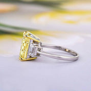 Flash Sale- Radiant Cut 5.0 ct Yellow Stone Certified Diamond Engagement Ring-Evani Naomi Jewelry