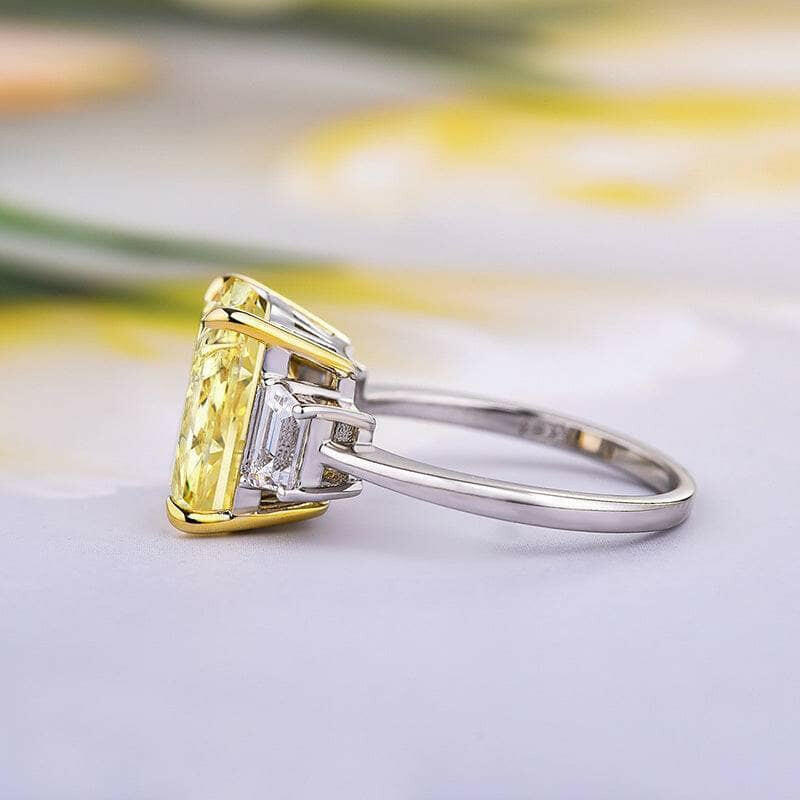 Flash Sale- Radiant Cut 5.0 ct Yellow Stone Certified Diamond Engagement Ring-Evani Naomi Jewelry