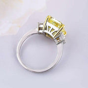 Flash Sale- Radiant Cut 5.0 ct Yellow Stone Certified Diamond Engagement Ring-Evani Naomi Jewelry