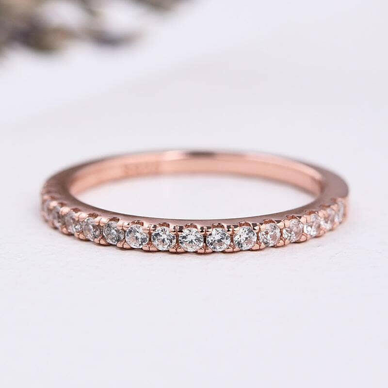 Flash Sale- Rose Gold 3.0 ct Cushion Cut Clear Simulated Sapphire Wedding Ring Set-Evani Naomi Jewelry