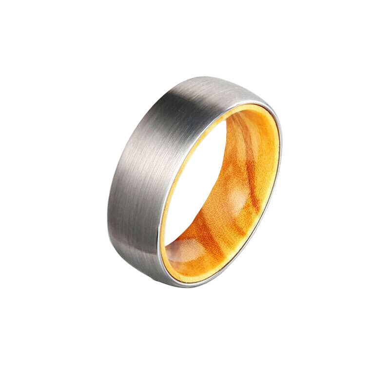 Forest Engraved 8mm Tungsten Carbide with Inner Wood Shank-Evani Naomi Jewelry