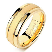 Frosted Center 8mm Tungsten Carbide Men's Wedding Band-Evani Naomi Jewelry