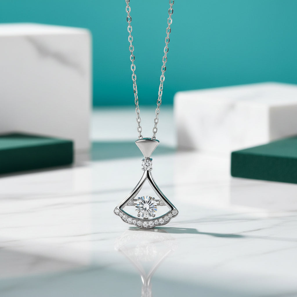 Gorgeous 0.5 ct Dancing Diamond Dress Necklace-Evani Jewelry