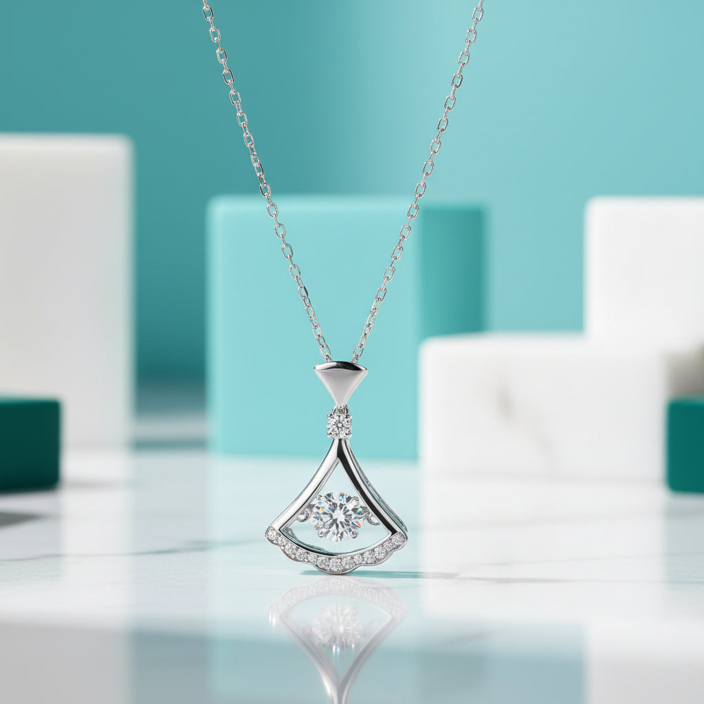 Gorgeous 0.5 ct Dancing Diamond Dress Necklace-Evani Jewelry