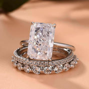 Gorgeous Radiant Cut 5.5ct Diamond 3pc Bridal Set-Evani Naomi Jewelry