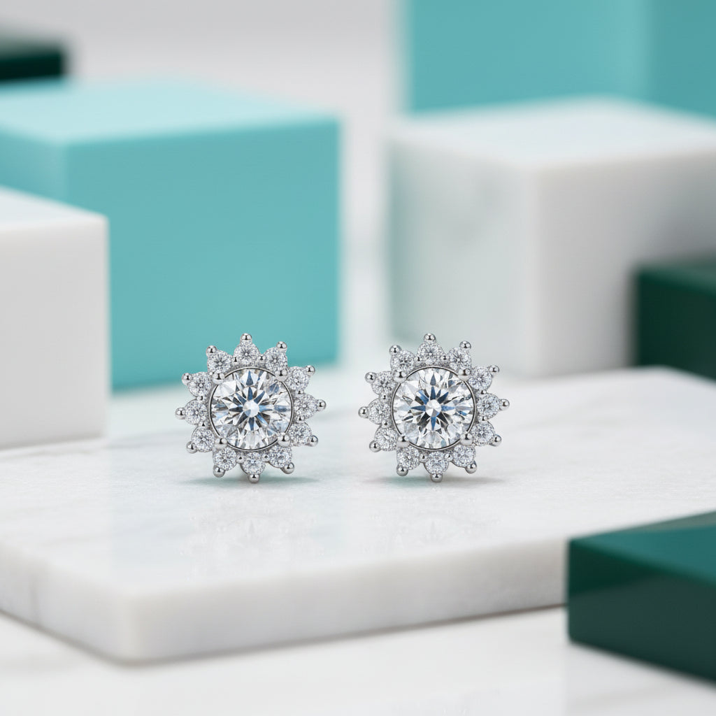 Gorgeous Sunflower 1.0 ct Diamond Jewelry Set-Evani Jewelry