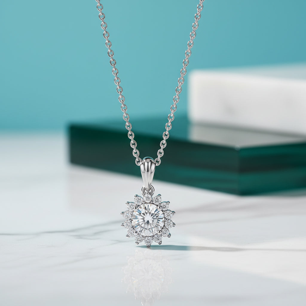 Gorgeous Sunflower 1.0 ct Diamond Jewelry Set-Evani Jewelry