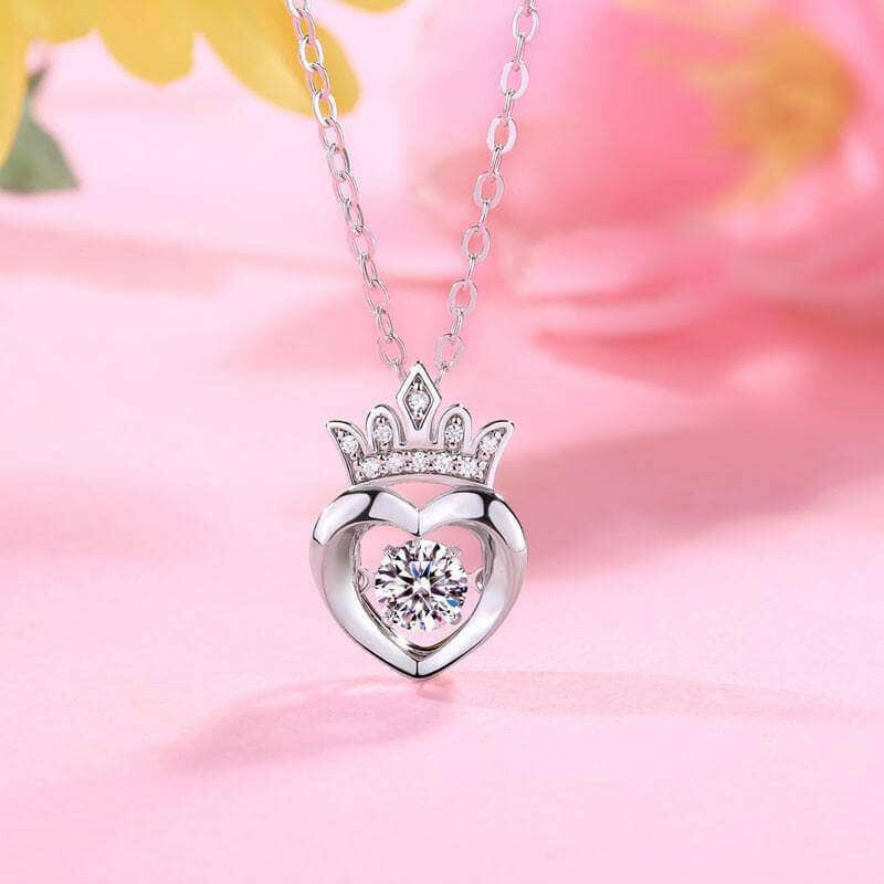 Heart Crown 0.4 ct Twinkle Diamond Necklace-Evani Naomi Jewelry