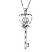Heart, Crown & Key 1.25 ct Diamond Necklace-Evani Naomi Jewelry