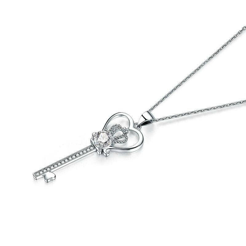 Heart, Crown & Key 1.25 ct Diamond Necklace-Evani Naomi Jewelry