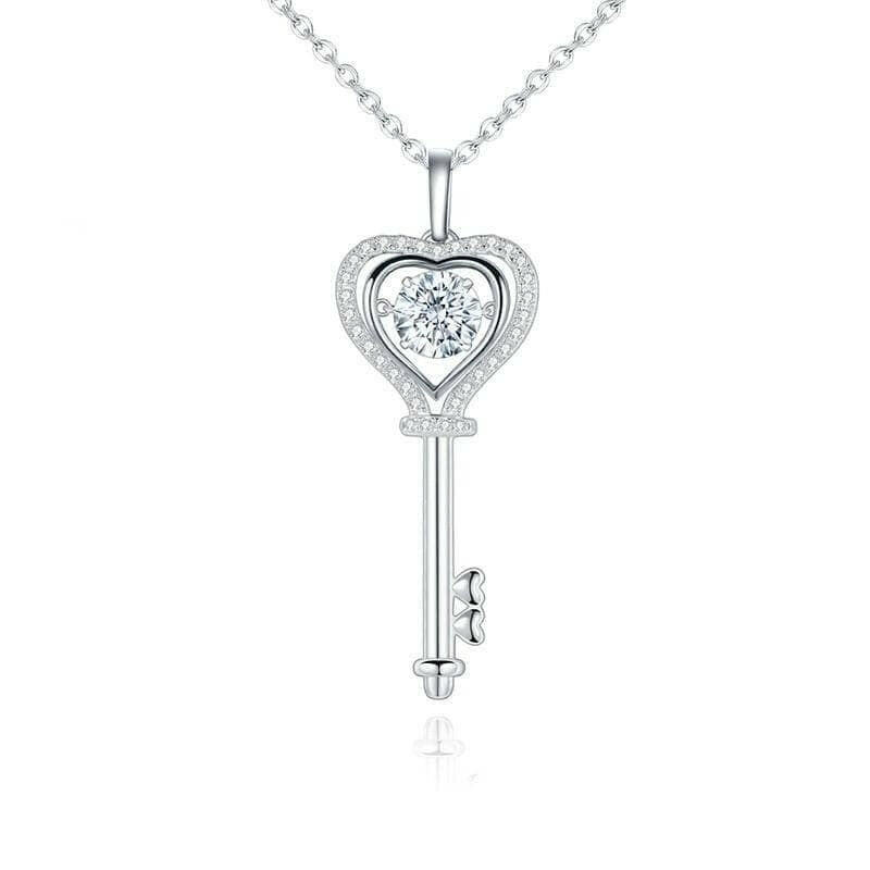 Heart Key 1.0 ct Diamond Necklace-Evani Naomi Jewelry