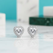 Heart Shaped 1.0 ct Diamond Halo Jewelry Set-Evani Jewelry
