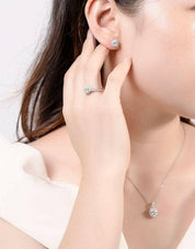 Heart Shaped 1.0 ct Diamond Halo Jewelry Set-Evani Naomi Jewelry