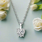 Heart Shaped 1.0 ct Diamond Necklace-Evani Naomi Jewelry